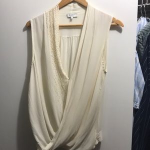 Cream with gold beading sleeveless top